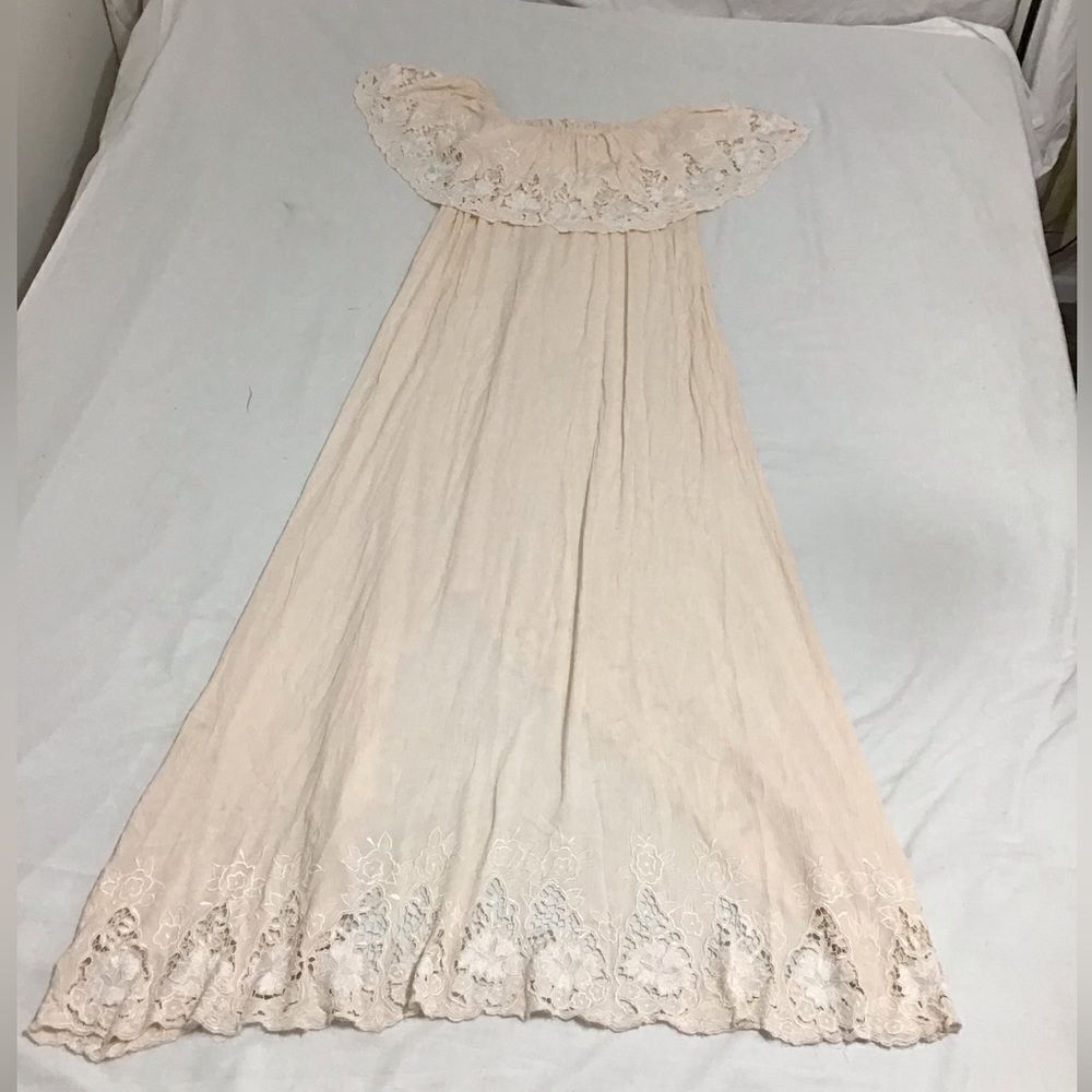 Fillyboo Wonder Years Embroidered Off The Shoulder Maxi Dress Size XS - Picture 10 of 14